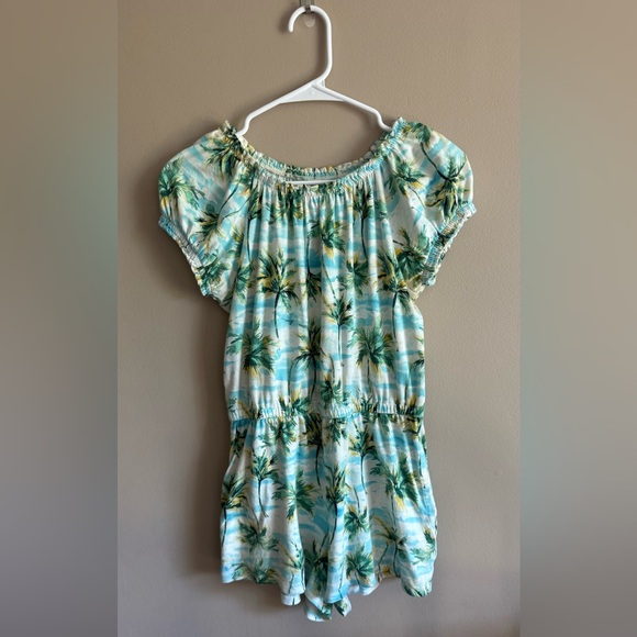 Romper, Tropical Palm Tree Print, Old Navy, Size Girls XL 14-16 - Picture 1 of 10